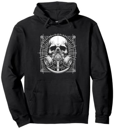 Totenkopf-Atemschutzmaske Alter Helm Vintage Dark Gothic Art Pullover Hoodie
