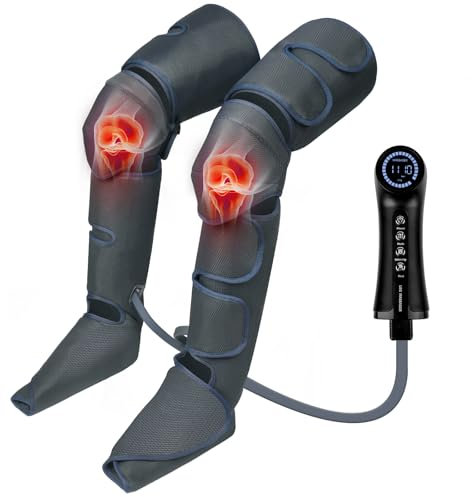 Aolso Beinmassagegerät, Kniemassagegerät mit Wärme, Wadenmassagegerät mit Luftkompression, Beinwickel-Massagestiefel für Schmerzen und Durchblutung, 3 Modi & 5 Intensitäten, Geschenke für Eltern