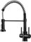 Peppermint Kitchen Taps with Pull Out Spray Dual Lever Spring Matt Black Kitchen Mixer Tap Twin Lever Hot Cold Sink Taps Mixer 1 Hole Brass Commercial Faucet Pull Down 360° Swivel Spout