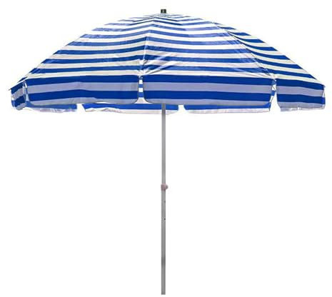 Generisch Streifen Strandschirm, UV-Schutz Höhenverstellbarer Terrassen Sonnenschirm für Garten Strand Pool Hinterhof(250cm/8ft)