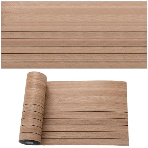3D Wandpaneele Selbstklebend, 40cmX300cm Holzoptik Wandverkleidung Selbstklebend, Holz Optik Paneele Tapeten für Innenwanddekoration, 3D Akustikpaneele, Wasserdicht, 1.2㎡ (Hellbraun mit 1/2 Linien)