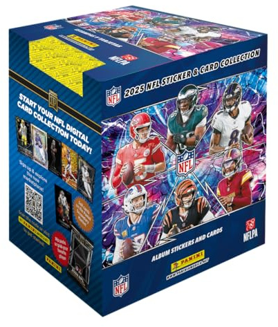 NFL Sticker- und Sammelkarten-Kollektion 2025, 50 Packungen