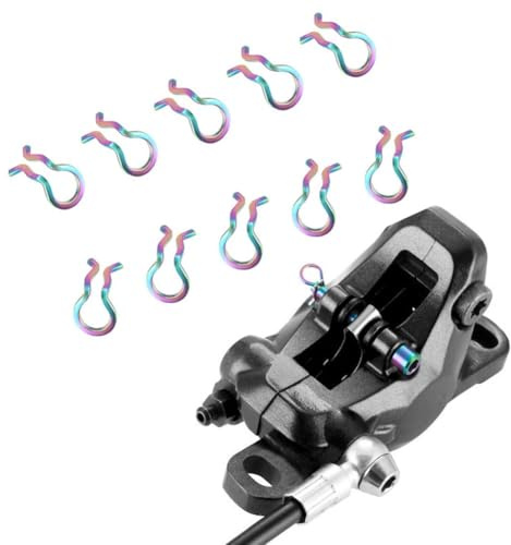 FUANA Bremsbelagssattel-Federclip-Set, 10 Stück, für XT, SLX, XTR für Formula Mega, Edelstahl, 31 x 5,5 x 2,8 mm, kompatibel mit Fahrrad-Scheibenbremssystemen, Fahrrad-Reparatur-Set