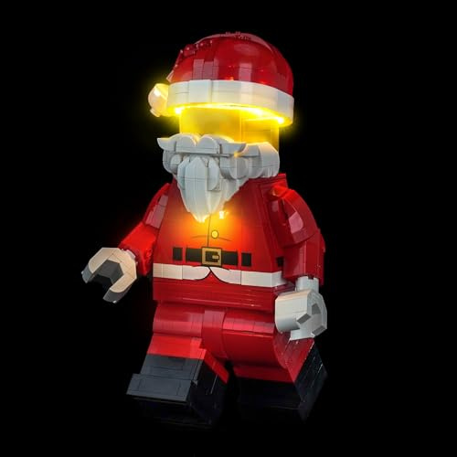 LocoLee Licht-Kit Kompatibel mit Lego 40820 Up-Scaled Santa Minifigure Decoration (Kein - Lego-Set) Dekorative Beleuchtung Compatible with Lego Große Weihnachtsmann-Minifigur