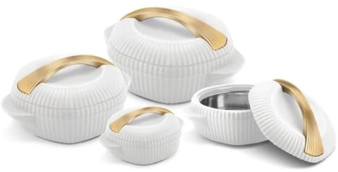 Insulated Casserole Dish with Lid, Stainless Steel Hot Pot Food Warmer, Thermal Serving Bowl, Double Wall Heat Retention Container for Rice, Curry & Soup