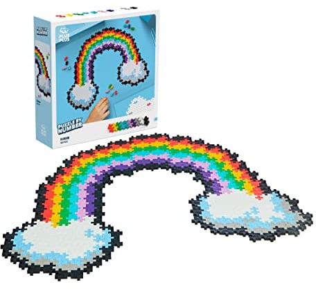 Plus-Plus 300.3913 Geniales Konstruktionsspielzeug, Puzzle Regenbogen, Kreativ-Bausteine, 500 Teile, Mehrfarbig, Mini