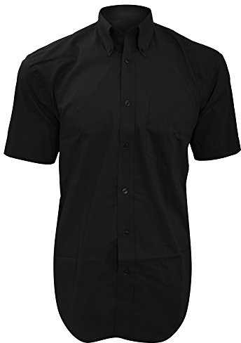 Kustom Kit Mens Short Sleeve Corporate Oxford Shirt (17.5inch) (Black)