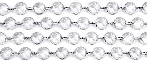 Party Deco Kristall Perlen Vorhänge Stränge - 1 Meter - Ø 18 mm - Diamanten Octagonal Bead Girlande | Türvorhang Fadengardine Perlenvorhang Kristallanhänger | Weihnachten Hochzeit Deko