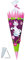 alles-meine.de GmbH BASTELSET Schultüte - Katze mit Blumen - 85 cm - mit/ohne Kunststoff Spitze - Zuckertüte zum selber Basteln - 6 eckig Mädchen Maus Tiere Kätzchen Hausti..