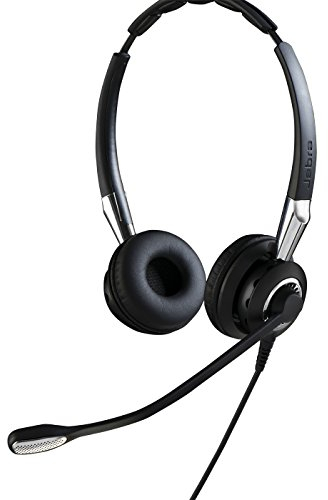 Jabra Q711364 Biz 2400 II QD Duo langlebiges Call-Center-Kabel-Headset für Festnetztelefone mit,Geräuschunterdrückung und Wideband Wideband, Schwarz