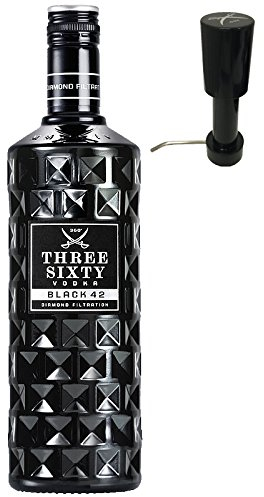 Three Sixty Black 42 Vodka 3,0 Liter + Three Sixty Pumpe