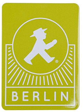 Ampelmann Magnet Anhalter grün mit Geher Berlin ca. 77 x 55 x 3 mm, Kühlschrankmagnet, Türmagnet