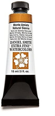 DANIEL SMITH Extra Fine Watercolor 15ml Paint Tube, Monte Amiata Natural Sienna