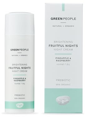 Green People Fruitful Nights Night Cream - With Rosehip for Dry, Normal & Combination Skin - Paraben & Alcohol Free - Cruelty Free & Vegan, 50ml