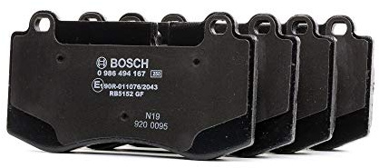 Bosch BP1078 - Brake Pads Car Front Axle - 1 Set of 4 Pads | Bosch Quality - Reduced Noise and Dust - ECE-R90 Certified - Copper-Free