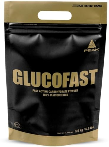 PEAK Glucofast - 3000g Geschmack Natural I 60 Portionen I Maltodextrin I Vitamin Complex I Masseaufbau I vegan I glutenfrei I Kohlenhydrat Pulver I hohe Bioverfügbarkeit