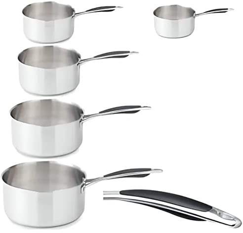 Série de 5 casseroles Inox poignée anti-dérapante - Espace Cuisine