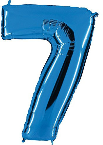 Grabo XXL Riesen Zahlen Folienballon 102 cm (40) Farbauswahl – Perfekte Deko für Geburtstage, Jubiläen & Feiern – Happy Birthday Party-Highlight - für Helium und Luft! Wiederverwendbar! (Blau, 7)