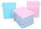 Betz 10 Stück Waschhandschuhe Palermo 100% Baumwolle Waschlappen Set Größe 16x21 cm Farbe rosé und türkis