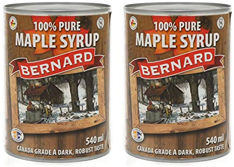 Pur Sirop d'érable en canette - Grade A (Dark, robust taste) - Pack 2 x 540 ml (714 g) - Original maple syrup - Pur Sirop d'érable
