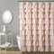 Lush Decor Duschvorhang mit Rüschen, Blumenstruktur, Vintage-Chic-Stil, Bauernhaus-Stil, Rouge, 183 x 183 cm