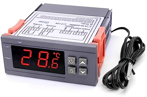 ARCELI Termostato Fahrenheit del Controlador de Temperatura Digital Dual Stage 12V (DC)
