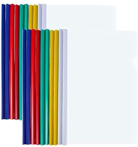 Sysow 20pcs A4 Clear Clip Bar Files Report Project Presentation Slide Binder Folders