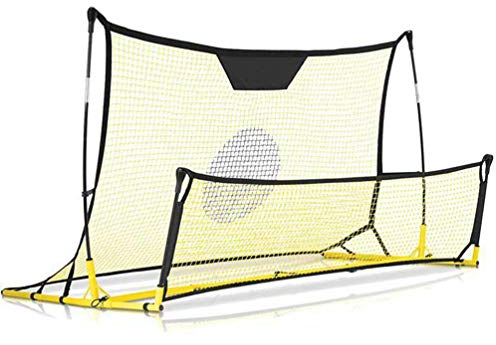 RONGJJ Mini Unisex Fußballtrampolin, Doppelseitiges Rebound Fußballnetz, High und Low Net Design, für Football Passing Pratice Training, 120 x 210 cm Fußball