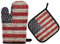 RXYY Amerikanisch USA Flagge Holzen Ofenhandschuhe Gesteppt Baumwolle Beschichtung Topflappen BBQ Handschuhe-Ofenhandschuhe Hitzebeständig Küche Sicher Matten für Backen Kochen