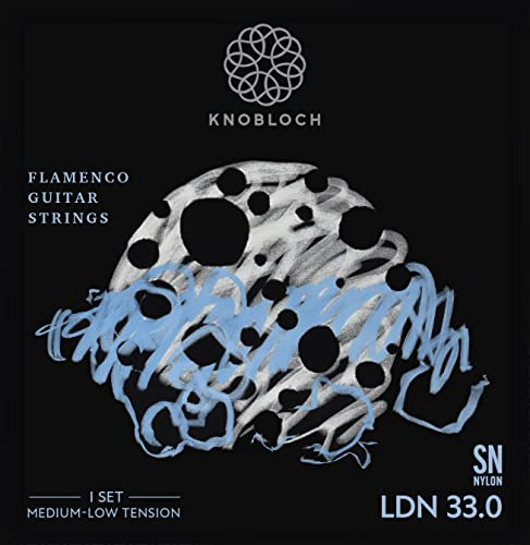 KNOBLOCH LUNA FLAMENCA Cuerdas Guitarra Flamenca, Carácter y Expresión | SN Nylon, Bajos Oscuros y Agudos Mate, Sonido Homogéneo, Profundo y Equilibrado, Fabricadas en España, Set Completo 6 Cuerdas