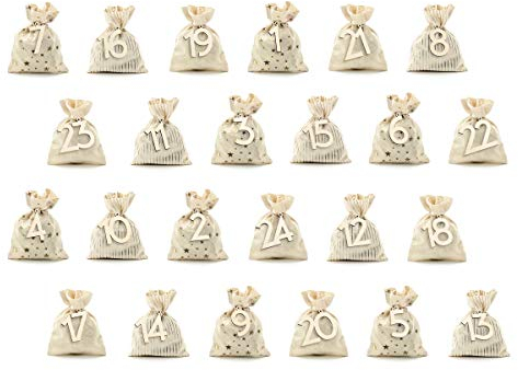 SCHÖNER LEBEN. DIY-Adventskalender mit 24 Säckchen und Holz-Zahlen