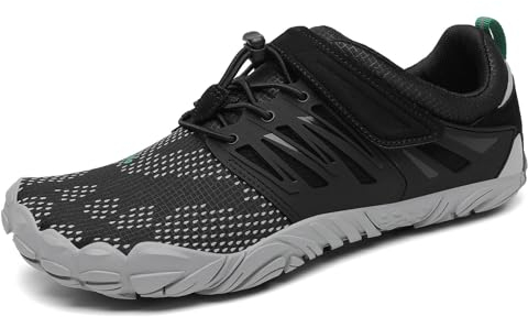 SAGUARO Barfußschuhe Herren Fitnessschuhe Damen Barfussschuhe Schnell Trocknend Traillaufschuhe rutschfest Unisex Aquaschuhe Atmungsaktiv Leicht Sommer Outdoor Wasserschuhe Grau 38 EU