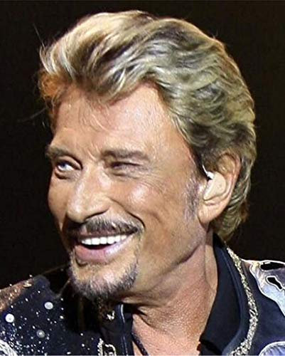 GwyaKawaru Peinture Mosaïque 3D Johnny Hallyday Diamant 5D Broderie 3D Rond français Chanteur Diamant mosaïque Autocollant décor 40x50cm Résine Toile Imperméable Transparente 8+ ans Non pliant