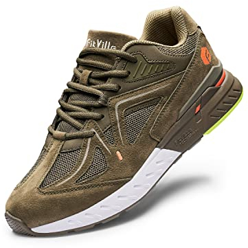FitVille Extra Larghe Scarpe Uomo Sneakers Supporto per Arco Plantare Pianta Larga Scarpe da Ginnastica Comfort per Piede Piatto 45 EU X-Larga Verde