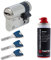 ToniTec Set aus ABUS Schließzylinder EC880 inkl. 3 Schlüssel modular verschiedenschließend Halbzylinder 10/35|Türzylinder Sicherheitsschloss mit Sicherungskarte und ToniTec Pflegespray