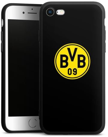 Premium Silikon Hülle kompatibel mit Apple iPhone SE (2022) Handyhülle schwarz Case Borussia Dortmund Logo BVB