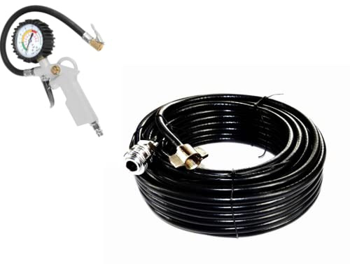 AIR LINE 18M INFLATOR AND GAUGE KIT,PUMP TYRE SET [TRUCK PARTS & ACCESORIES] (12 meters)
