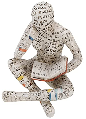 Cyrank Lesende Frau, Figur Deko Für Regal, Kleine Lesende Frauen Geformte Skulptur, Abstrakte Lesefigur, Skulpturen, Bücherregal Deko, Die Zellstoff Formt, Büro, Studie, Bücherregal-Ornamente