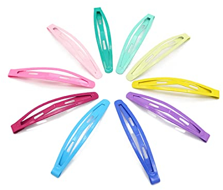 LEEQBCR 10Pezzi Mollette per Capelli, 6cm Fermagli per Capelli a Scatto,Carino Barrette Metallo per Capelli,Snap Capelli Clip Colorate,Clip Capelli Bambina,Accessori per Capelli per Donne Ragazze