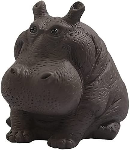 OWIEN Ornamente lila Lehm Tee Haustier Hippo Tee Sets for Tee Liebhaber Wohnkultur Skulptur Büro Dekoration Modern Statue