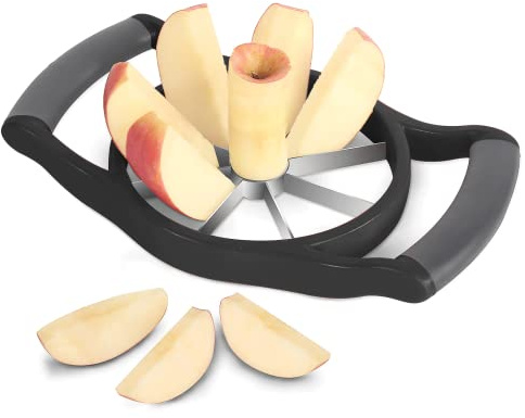 Newness Apfelschneider Apfelentkerner Apfelausstecher mit 8 Klingen [Große Größe, Upgraded] 3-In-1 Edelstahl Obstschneider & Apfelschäler für Home & Küche Apfelteiler mit Griff Geeignet für Big Apple