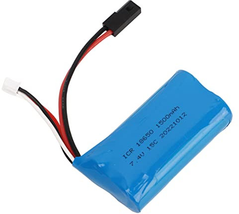 Alomejor Batería de Litio RC, Batería de Repuesto 18650 7.4V 1500mAh con Enchufe 5500 para RC Car Airplane Ship