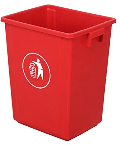 Poubelle extérieure, Poubelle/Poubelle rectangulaire en Plastique, Poubelle de Cuisine, 8,9 gallons, Utilisation intérieure/extérieure (Rouge)