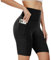 AMIYOYO Radlerhose Damen mit Taschen High Waist Sporthose Kurze Leggings Blickdicht Sportshorts Dehnbar Hotpants Bequem für Sommer Yoga Fitness Gym(A-Schwarz,XXL=DE50-54)