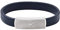 EMPORIO ARMANI Herrenarmband Logoplakette Leder blau, EGS2987040