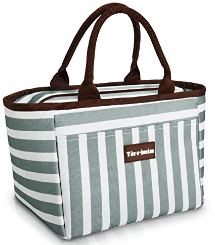 Kato Tirrinia Mittagessen Taschen für Frauen Männer, isoliert Mittagessen Tote Tasche für Mädchen, Lunch-Box für Erwachsene & Kinder, Große Kühlung Mittagessen Tasche für Arbeit/Schule/Picknick - Grau