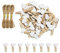 CUWELT 200 Stück Herz Wäscheklammer, 3,5cm Mini Herz Holzklammern, Herzklammern mit 30m Natur Juteschnur, Dekoklammern Zierklammern für Hochzeit Party Foto Karte DIY und Basteln, Weiß