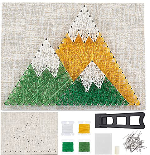 WEBEEDY 3D String Art Kit Für Kinder Anfänger Erwachsene DIY Mountain Bastelset mit vollem Werkzeug3D Zeichnung Nägel Wicklungslinien Wicklung Zeichnung für Wohnkultur Geschenk