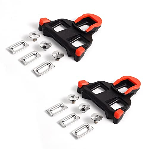 LMDO SPD SL Cleat Set SM SH10 SH11 SH12 0/2/6 Grad Set Rennrad MTB Selbstsichernde Platte Float Bike Cleats für Fahrradschuhe (Rot)