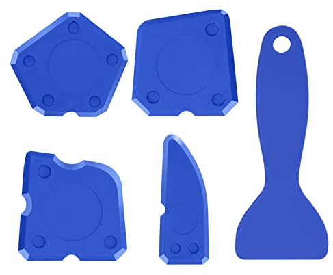 Set mit 4 Beschichtungswerkzeugen mit 1 Reinigungsrakel, Silikon-Dichtungs- und Dichtungswerkzeugen, Glaskleber-Füllset, geeignet für Küche, Boden, Türrahmen usw. (blau)